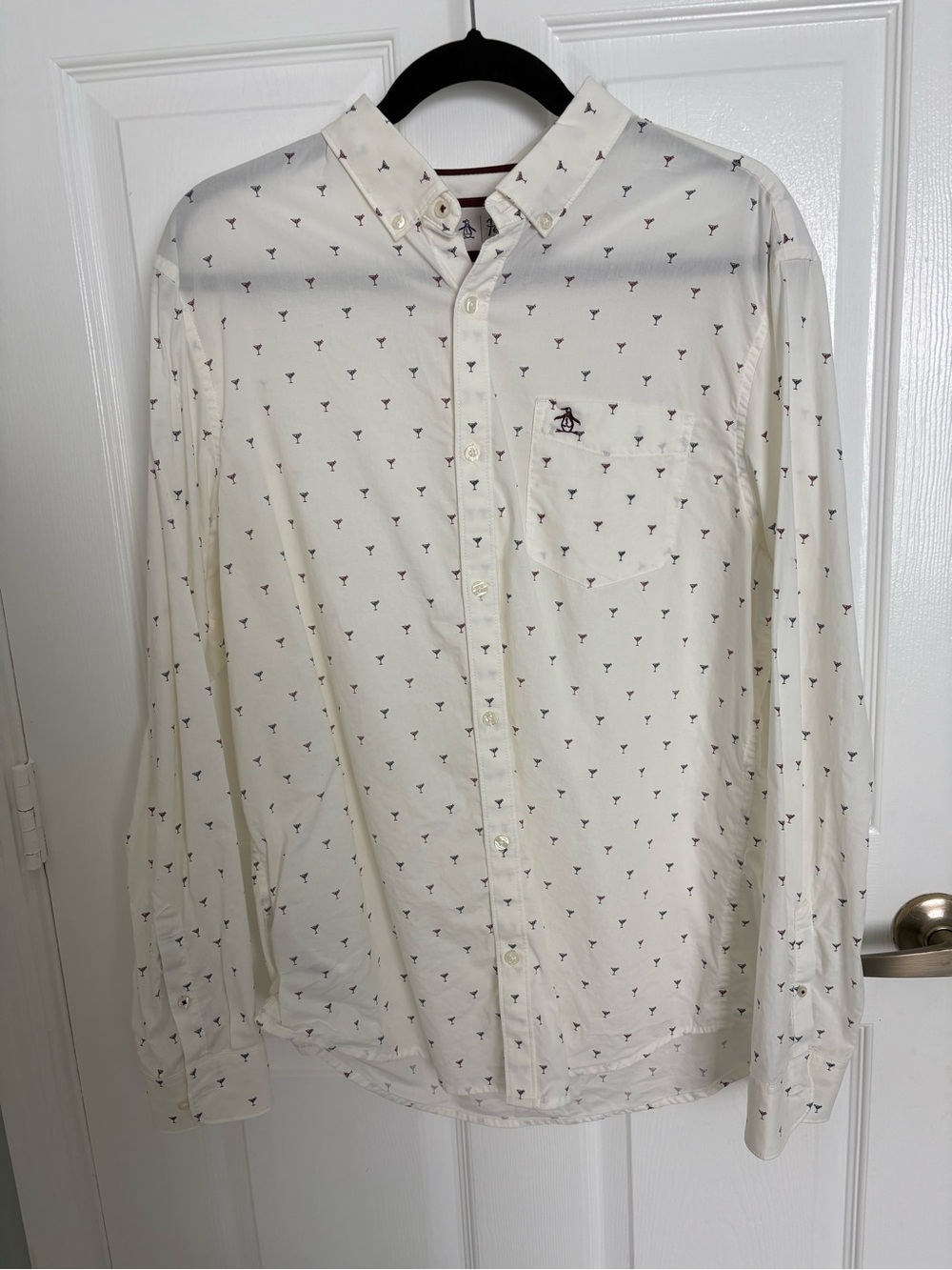 Original Penguin Mens Long Sleeve Button Up Shirt